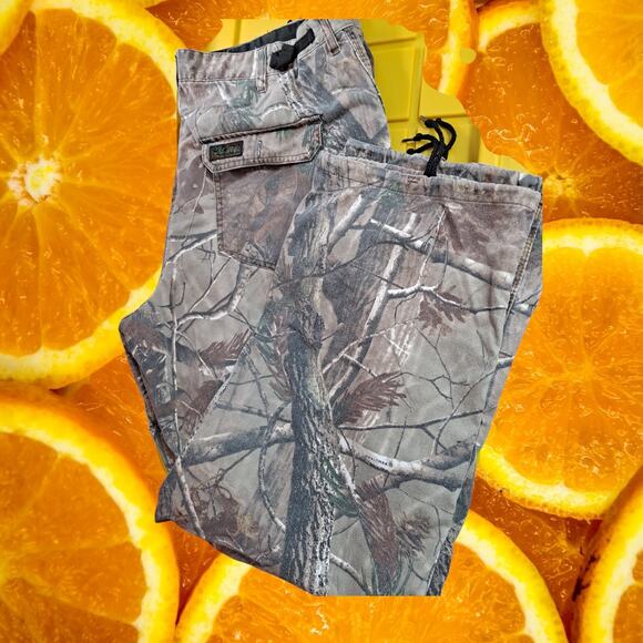 Realtree Men's Camo Baggy‎ Straight Leg Cargo Hunting Pants Size L - Picture 1 of 9
